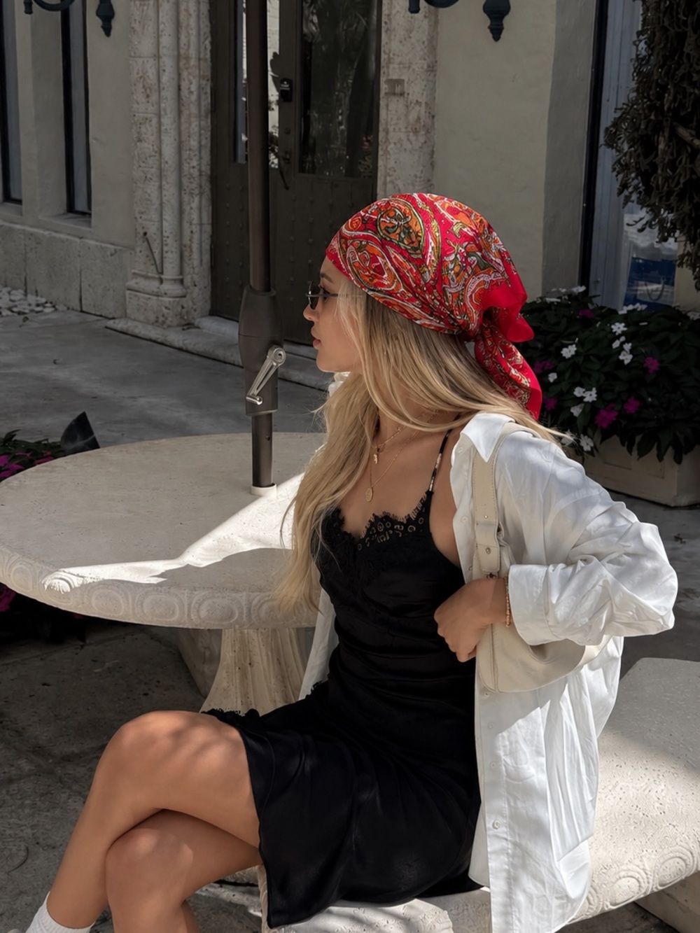 Trendy scarf for head, or bag
